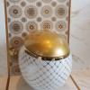 Luxury golden ceramic egg shape wall hung toilet bowl