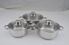 Cooking Pot Set 18cm 20cm 22cm 6 Pcs Stainless Steel Kitchen Cookware