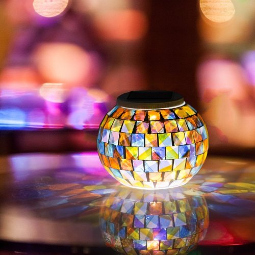 Gifts of Mosaic Table Solar Mosaic Glass Night Lights