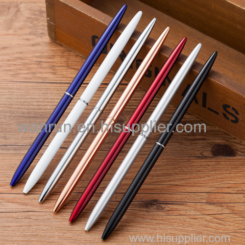 Wholesale Promotional Thick Table Pens Slender Metal Rod Rotating Commercial Ballpoint Pens For Bank Hotel