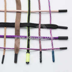 Flat braided drawcord with silicone tips for garments