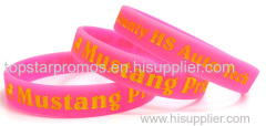 Color fill in silicone wristbands for sell