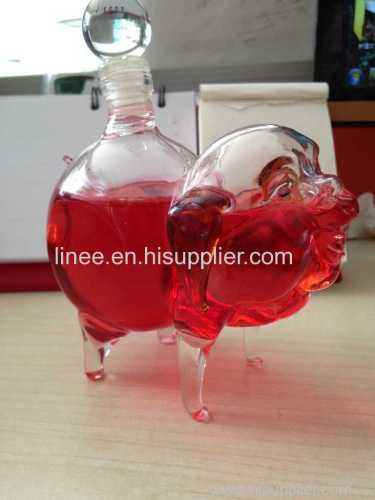 agave glass wine bottle/unique wine bottles/75cl glass wine bottle