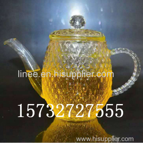 Hot selling tea set handmade borosilicate glass tea pot