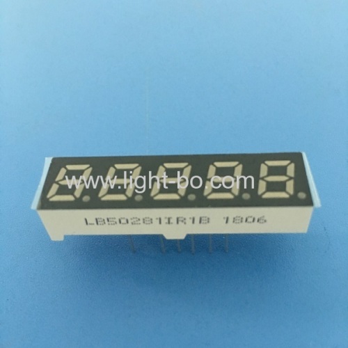 Stable performance super red 0.28  5 digit 7 segment led display common anode for instrument panel