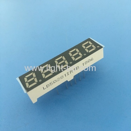 Stable performance super red 0.28  5 digit 7 segment led display common anode for instrument panel