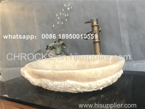 honey onyx bathroom oval vessel sink stone wash basin luxury onyx wash basin
