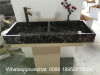 Black Shell Marble Bathroom doule holes sinks rectangular wash basin