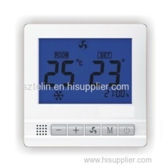 Low Consumption HVAC Fan Coil Unit LCD Display Digital Room Thermostats