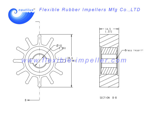 Flexible Impeller replace VOLVO PENTA 3555413-8 for Engine Model 6.9hp & MB2/50S