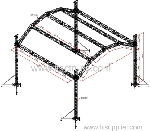 Aluminum Truss Halfmoon Roof for Rental Business