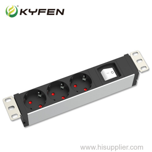 10''German PDU socket with switch 3ways