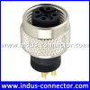 Indus-connector M12 12 poles female industry cable connector