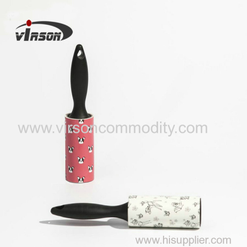 Short handle sticky lint roller