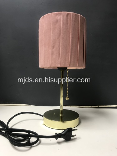 Children Table Lamp With Accordion Pleats Velvet Shade