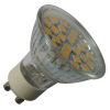 24LEDs 5050SMD 3-3.5W 250-280lm LED GU10 bulb glass body Ra>80