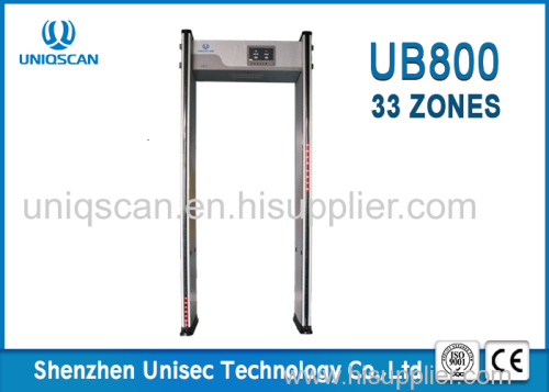 HD CCTV 33 zone Multi-Zone Economic Arched Walk Through Metal Detector Gate with Wooden frame and Carton box