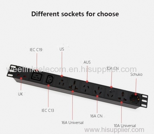 IEC C13/C19/C14/20 rack mount PDU with 32A industry plug 1 breaker