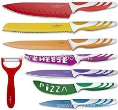 Non Stick Ceramic Coated 8 Piece Kitchen Knife Set