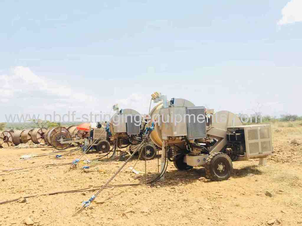 Tension Stringing Equipment for 4 conductors working in Kenya