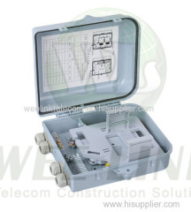Outdoor ABS Material Waterproof 12 Cores Mini FTTH Fiber Optic Termination Box with SC Adapter
