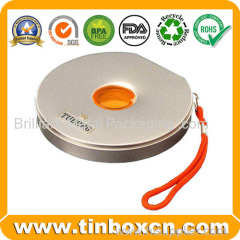 Hot Sale CD Tin Round Box with String for DVD Case Packaging