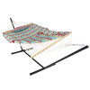 Polyester Rope Hammock with Quilted Pad and Pillow for Outdoor Patio/Yard/Porch