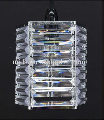 Non Elec Pendant Pentagon Chome & Clear Beads