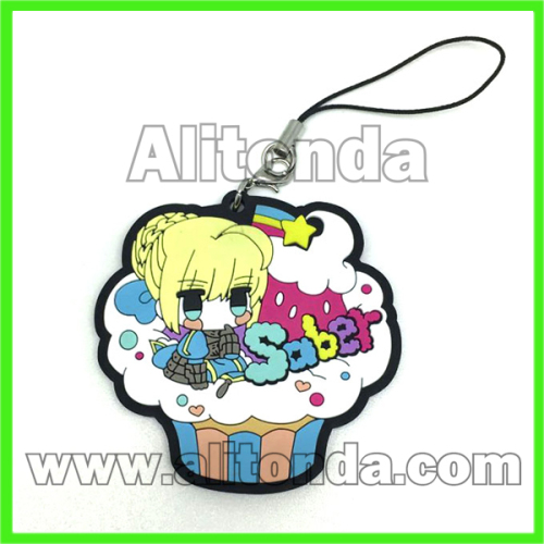 Cartoon animal anime figure food fruit car shape mobile phone pendants custom for promotion