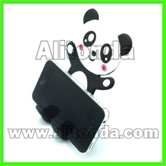 Soft bend pvc mobile phone holder cartoon animal panda cow tiger phone holder custom