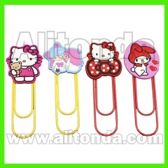 Cartoon animal food car truck flower shape cute pvc bookmark with clips for promotional gifts