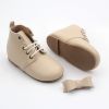 Hard sole kids genuine leather shoes plush children shoes