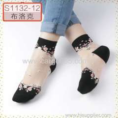 Women Crystal Happy Lace Socks from China Manufacture