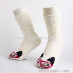 Wholesale women winter soft microfiber cozy socks with custom logo