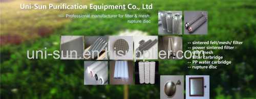 1-200 μm Stainless steel sintered pleated filter for high pressure and high porosity