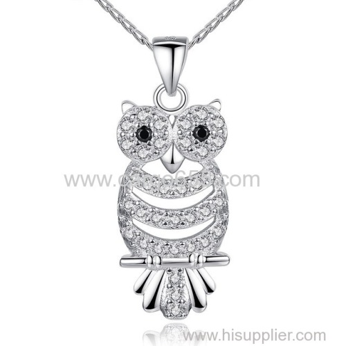 Fashion AAA Cubic Zirconia Jewerly Night Owl Necklace