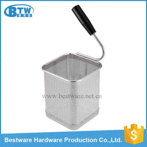 Single Handle Stainless Steel Mesh Pasta Cooker Basket