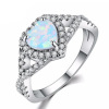 Fashion women rings rose gold plated opal womens loveing jewelry