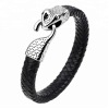 Ne Genuine Leather Bracelet Vintage Snake Punk Jewelry Stainless steel Bracelets & Bangles Charm Bracelet Men Jewelry