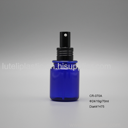 70cc blue PETG plastic spray liquid round perfume cosmetic bottle