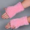 Fashion plush cuty winter warm real mink fur gloves mittens of lady