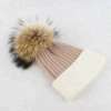 Fancy Winter Knit High Quality Plain Hat Beanies With Large Fur Pompom