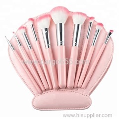 10pcs Make Up Brushes Seashell Shaped PU Leather Design Makeup Brushes Set