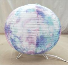 Tie Dye Print Ball Paper Lantern Table Lamp D300mm