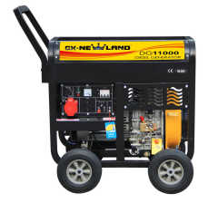 198F engine 7.5kw open frame diesel generator with wheels and U armrest