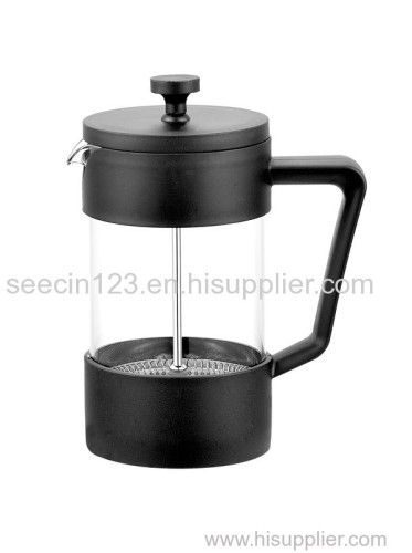 China French High quality B091 Borosolicate glass French press Coffee and Tea maker Plastic coffee plunger Manufacturer