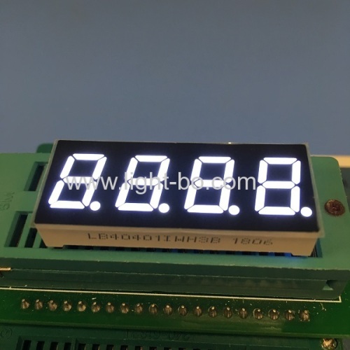 Low current ultra blue common anode 0.4  4 digit 7 segment led display for temperature indicator