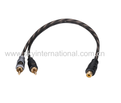 Super Soft Y Splitter RCA audio cable one Female to two Male