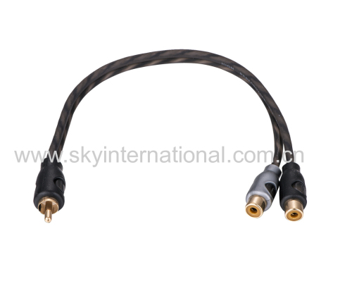 Super Soft Y Splitter RCA audio cable one male to two female
