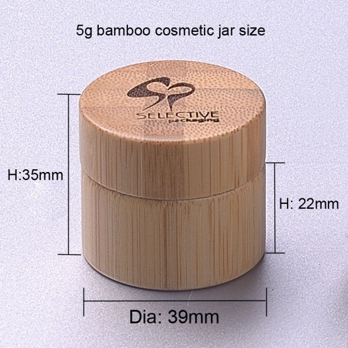 Bamboo cream 5g jar inner pp plastic jar laser engraving on the cap